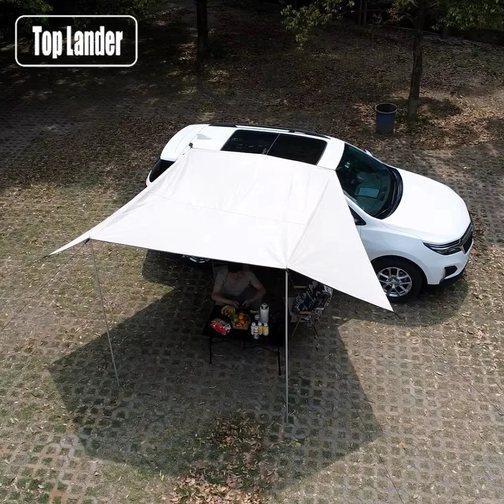 manta ray car side awning UV waterproof shade setup
