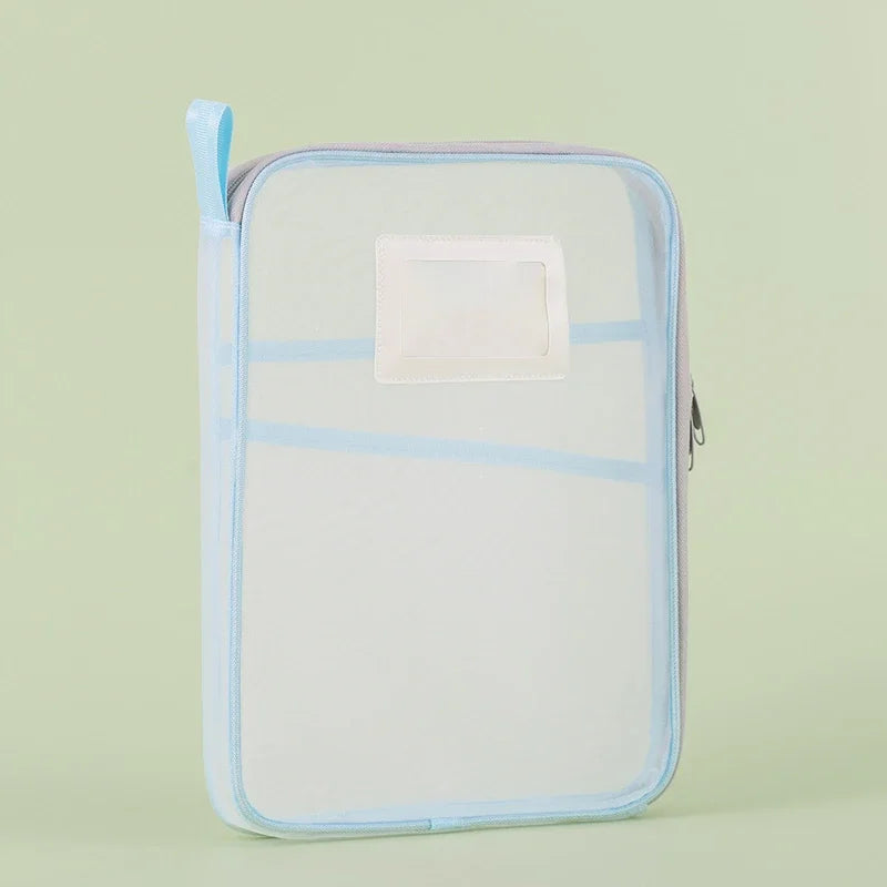 A4 Stationery Storage Bag – Double Layer Mesh Zipper Organizer Pouch