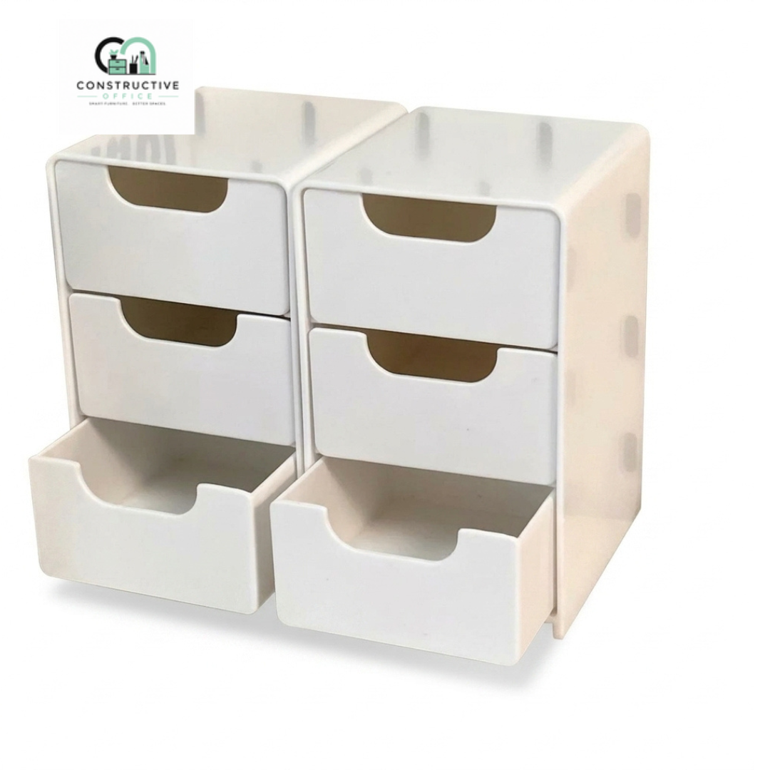 3 Tier Desktop Organizer with drawers for stationery and office supplies