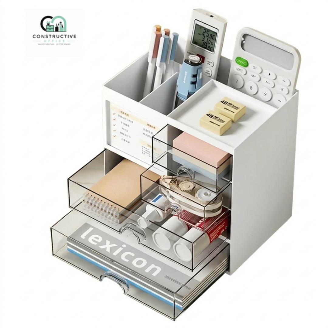 Desktop Organizer with Drawer for office stationery and accessories