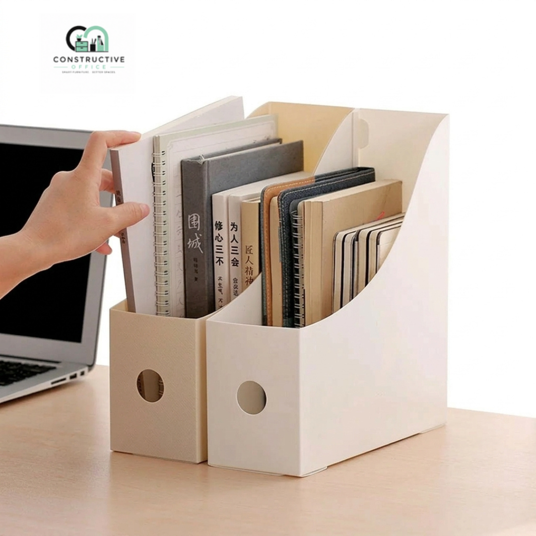 Desktop File Organizer Storage Box with divided compartments for office desk