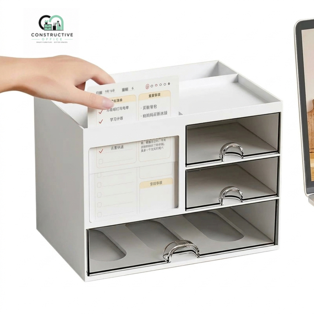 Desktop Organizer with Drawer featuring partition compartments