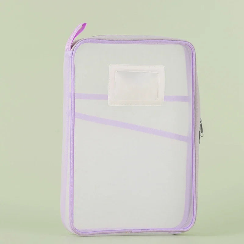 A4 Stationery Storage Bag – Double Layer Mesh Zipper Organizer Pouch