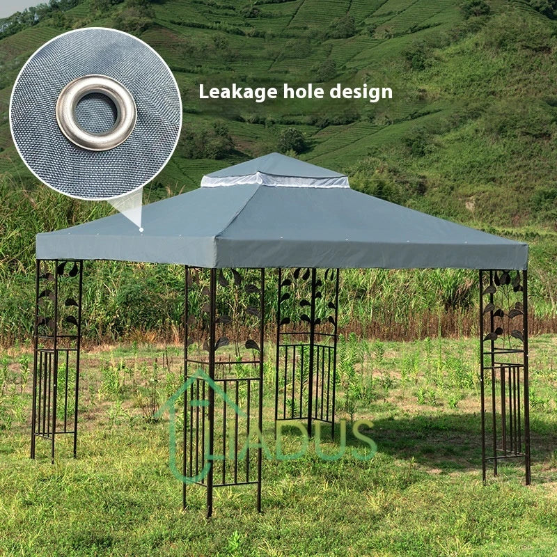 iron frame outdoor gazebo with breathable double roof
