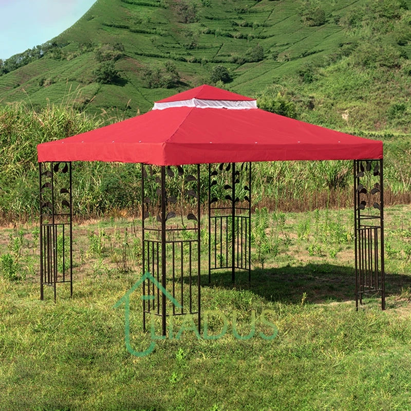 backyard gazebo tent with insect protection mesh walls
