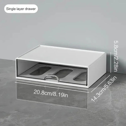 Desktop Desk Organizer with Drawer – Partition Storage Box for Office Supplies