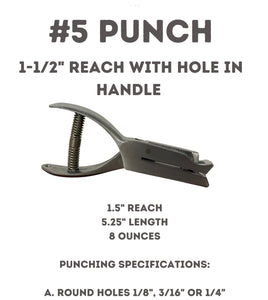 M. C. Mieth Receptacle Punch #5 1-1/2” Inch Reach Round Hole Punch 1/8 –  Constructive Office